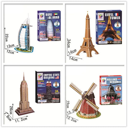 40 Style World Famous Architecture Building 3D Puzzle Model Construction 3D Jigsaw Puzzle Toys For Kids Christmas Gift