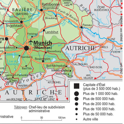 59*42cm The Germany Political Map Transportation Map In French Wall Art Poster Canvas Painting School Supplies Home Decoration
