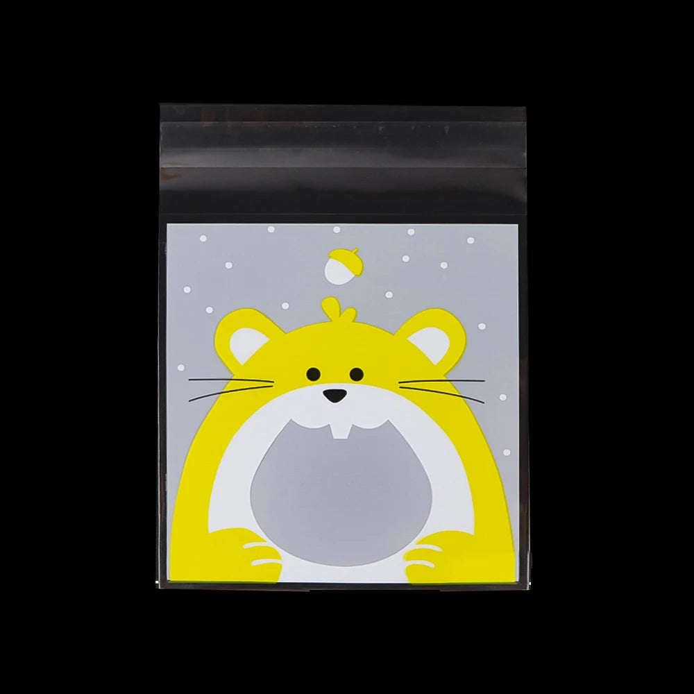 50/100 pcs 10x13cm Opp Self-Stick Transparent Packing Bear Owl Cookie Candy Wedding Birthday Christmas Party Gift Bag Wholesale