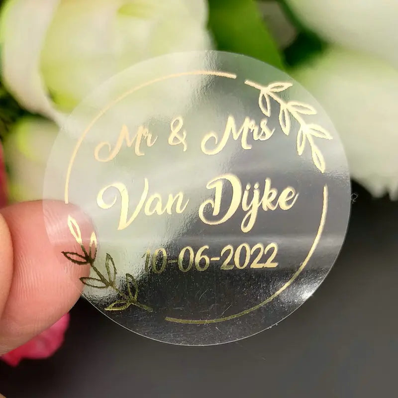 5CM Custom Name Wedding Sticker Personalized Design Your Label Candy Gift Box Birthday Party Seal Sticker Self-adhesive 50PCS