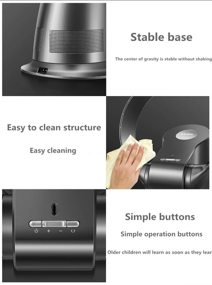 Electric Mute Fan with Remote Controlled Bladeless Powerful Soft Wind Wall Fan for Home Desktop Tower Fan 180 Deg Swinging