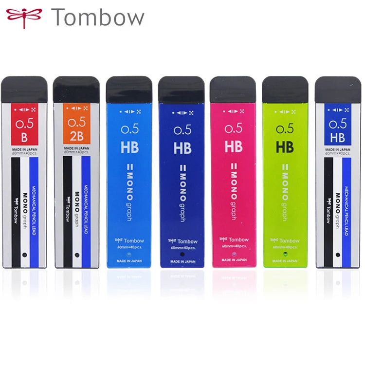 Japan TOMBOW MONO Graph Mechanical Pencil Refill R3/R5-MG  0.3/0.5mm HB/B/2B Black Lead Core