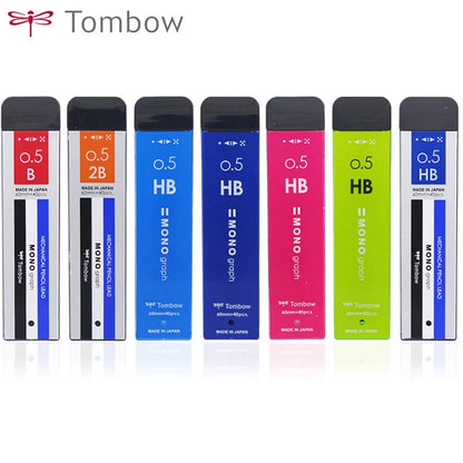 Japan TOMBOW MONO Graph Mechanical Pencil Refill R3/R5-MG  0.3/0.5mm HB/B/2B Black Lead Core