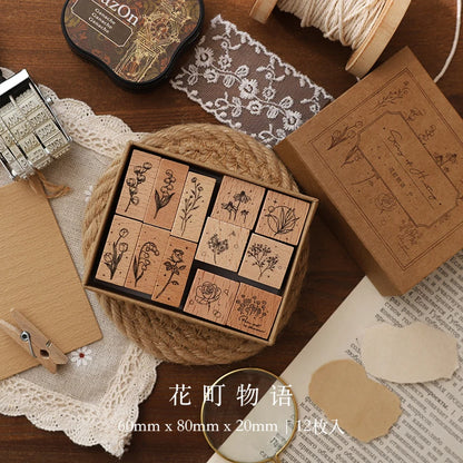 Jenny Chinese Character Number  Universe Flower Week Wooden Rubber Stamp Scrapbooking Deco DIY Craft Standard Wooden Stamps