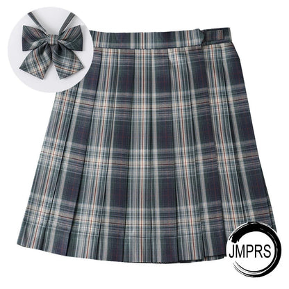 JMPRS Plaid Women Pleated Skirt Bow Knot Summer High Waist Preppy Girls Dance Mini Skirt Cute A Line Harajuku Sexy Japan Faldas