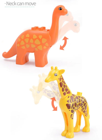 Building Block Toy Animal Series: Black Cat Dog Lion Tiger Elephant Children's Party Zoo Parent-child Interactive Holiday Gift