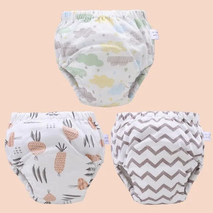 Baby Reusable Potty Training Pants Toddler Cotton Ecological Cloth Diaper Panties Waterproof Washable Nappies Boy Girl Underwear