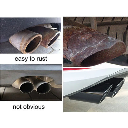 DSYCAR 1Pair Chrome Plating Stainless Steel Car Exhaust Muffler Tip Pipes Covers, Universal Car Accessories