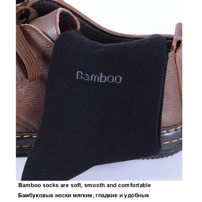 10Pairs/Lot Men Bamboo Socks Brand Comfortable Breathable Casual Business Men's Crew Socks High Quality Guarantee Sox Male Gift