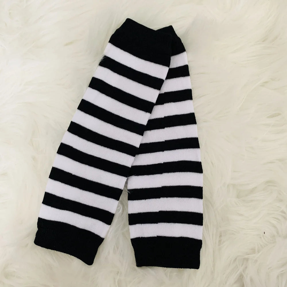 Baby Leg Warmers Girl Cotton Socks Children Rainbow Striped Crawling Knee Pads Colorful Knitted Leggings Winter Soft Sock