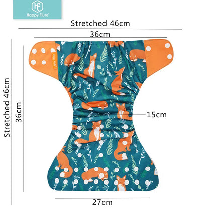 Happyflute New Desig Hot Sale 4Pcs OS Pocket Diaper Washable&Reusable Absorbent Ecological Diaper Cover Adjustable Baby Nappy
