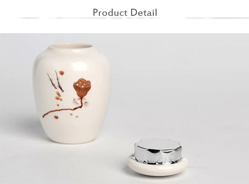 Mini White Ceramic Pet Ashes Urn Cremation Ash Holder Small Animal Pet Parrot Bird Funeral Memorial Casket Burial Urns Gift