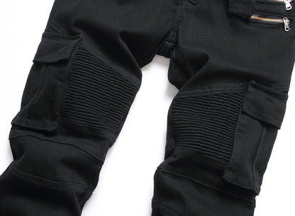 2022 New Fashion Mens Biker Jeans Punk Style Men Cargo Denim Pants  Zipper Pocket Motorcycle Jeans Male Pantalones Hombre