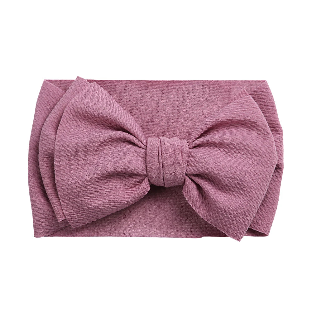 Solid Baby Headband Adjustable Big Bowknot Hair Band Oversize Turban Newborn Headwear For Baby Girls Fashion Hair Accessories