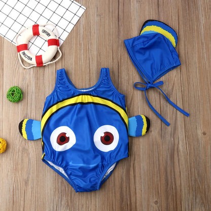 Citgeett Summer Kids Baby Girl Swimwear Cartoon Goldfish Swimsuit Beachwear Bathing Costume