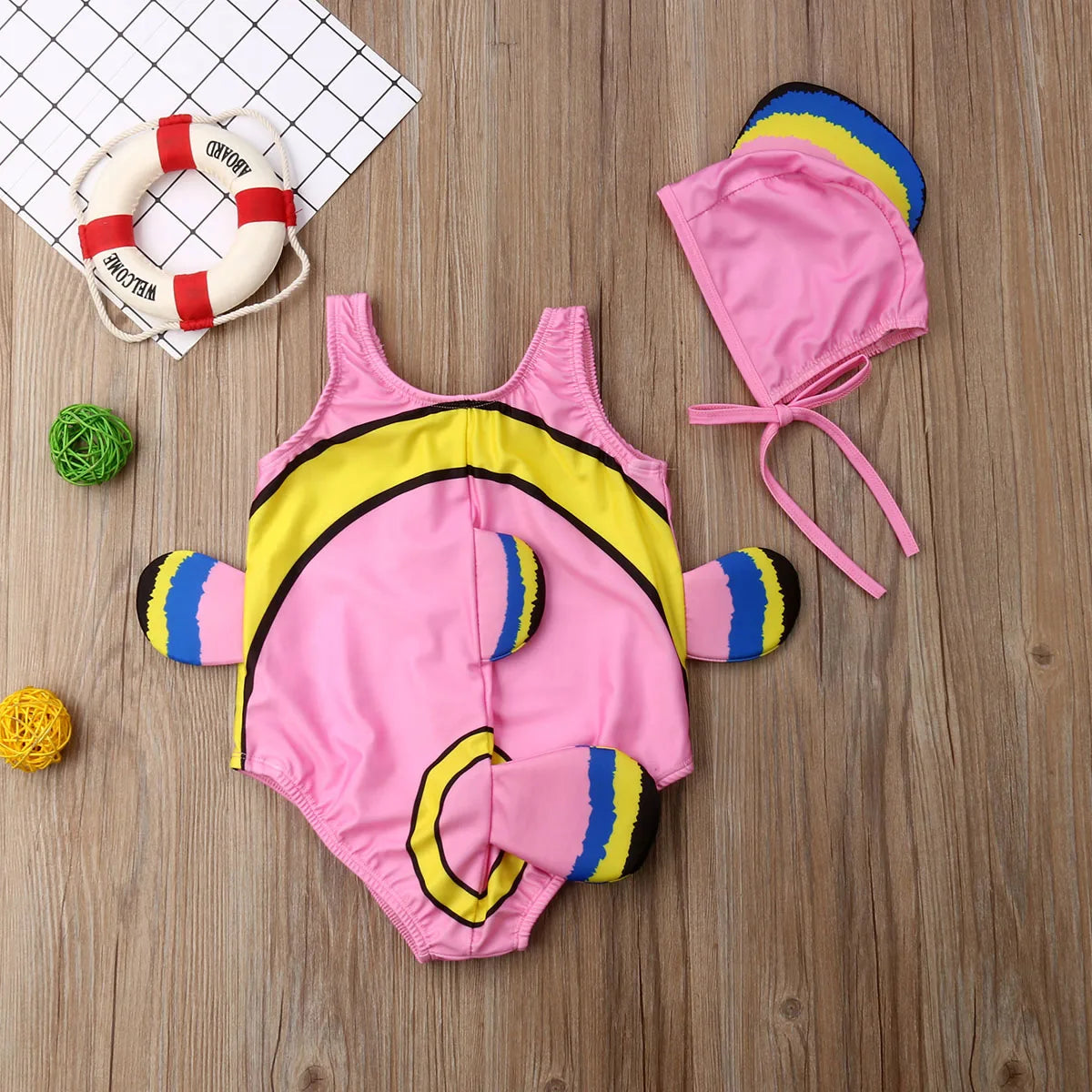 Citgeett Summer Kids Baby Girl Swimwear Cartoon Goldfish Swimsuit Beachwear Bathing Costume