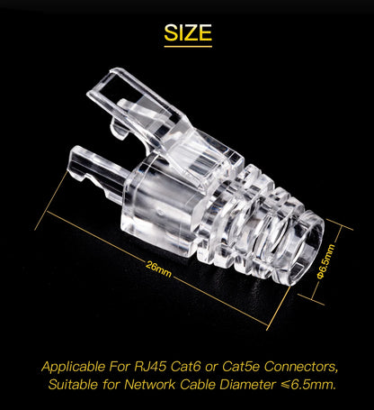 NASTAKO 20/50/100pcs Cat6 RJ45 Connector UTP Cable Ethernet Jack 8P8C Network CAT6 Cat5e Modular Plugs with 6.5mm RJ45 Caps