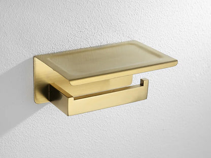 Gold Brushed Bathroom Accessories Hardware Towel Bar Rail Toilet Paper Holder Towel Rack Hook Soap Dish Toilet Brush