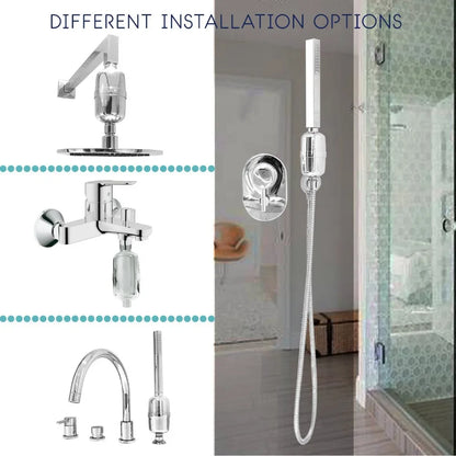 In-line bathroom Shower Filter bathing Level 8 filtering water purifier water treatment Health softener Chlorine Removal Home