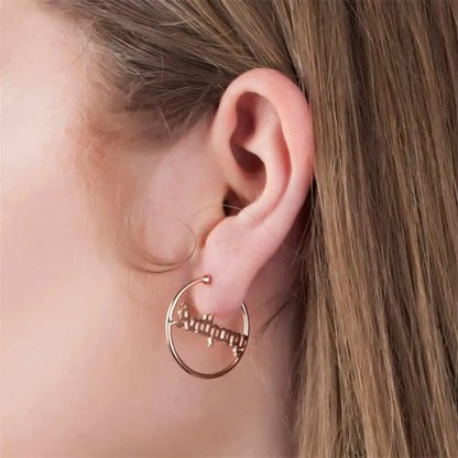 30-70mm Custom Name Earrings For Women Personalized Big Hoop Stainless Steel Earrings 2026 Trend Minimalist Customized Jewelry