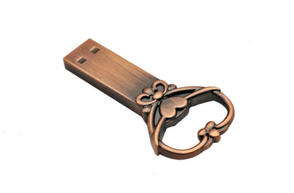 JASTER Copper love heart shaped key usb flash drive pendrive pen drive 4gb 16gb 32gb 64gb metal keys memory Stick wedding gift