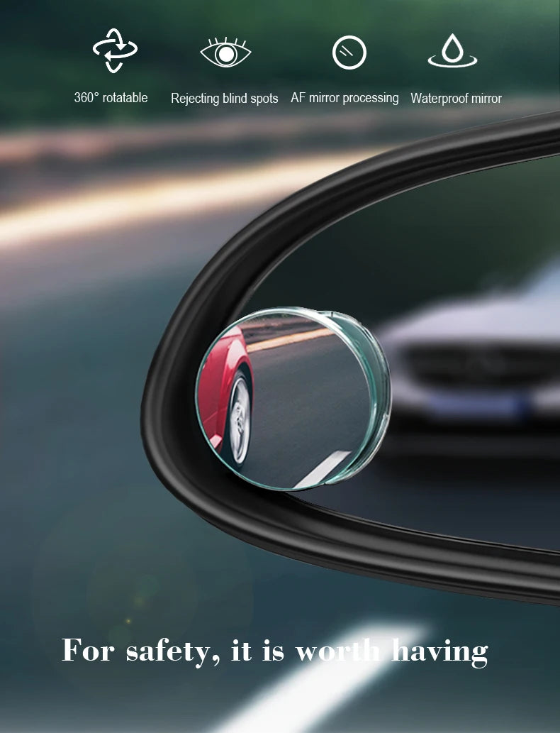New Arrival 1 Pair Car Blind Spot Mirror Adjustable 360 Degree Rotatable Wide Angle Mirror Car waterproof Rear View Mirror