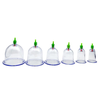 6 Suction Cups for Back-Vacuum Cupping Massage Kit w/ Pump Gun Body Massage Anti-Cellulite