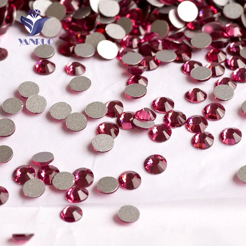 YANRUO 2058NoHF All Color SS16-SS30 Non Hot Fix Sewing Rhinestones Glass Crystal 3D Nail Art Rhinestones For Dress Clothes
