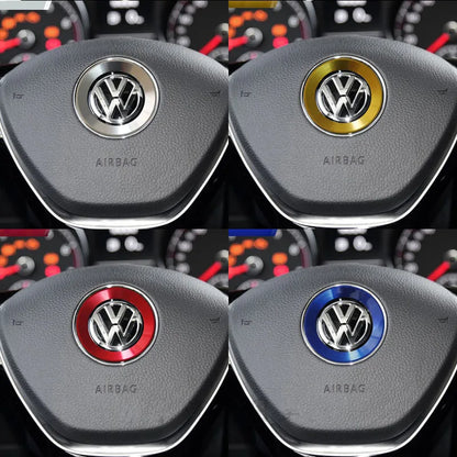 Ceyes Car Styling Steering Wheel Emblem Decorative Circle Ring Accessories Case For Volkswagen VW Golf 5 Polo Jetta Mk6 Covers