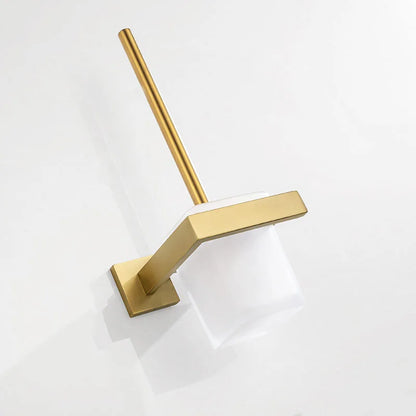 Gold Brushed Bathroom Accessories Hardware Towel Bar Rail Toilet Paper Holder Towel Rack Hook Soap Dish Toilet Brush
