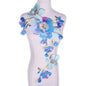 1PC Big Gray Flower Lace Embroidered Neckline Collar Trim Clothes Fabric Sewing Supplies Craft Wedding Dress Applique