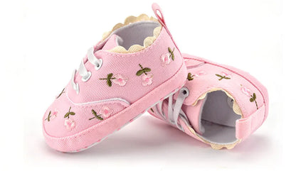 Baby Girl Shoes White Lace Floral Embroidered Soft Shoes Prewalker Walking Toddler Kids Shoes First Walker