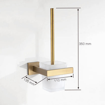 Gold Brushed Bathroom Accessories Hardware Towel Bar Rail Toilet Paper Holder Towel Rack Hook Soap Dish Toilet Brush