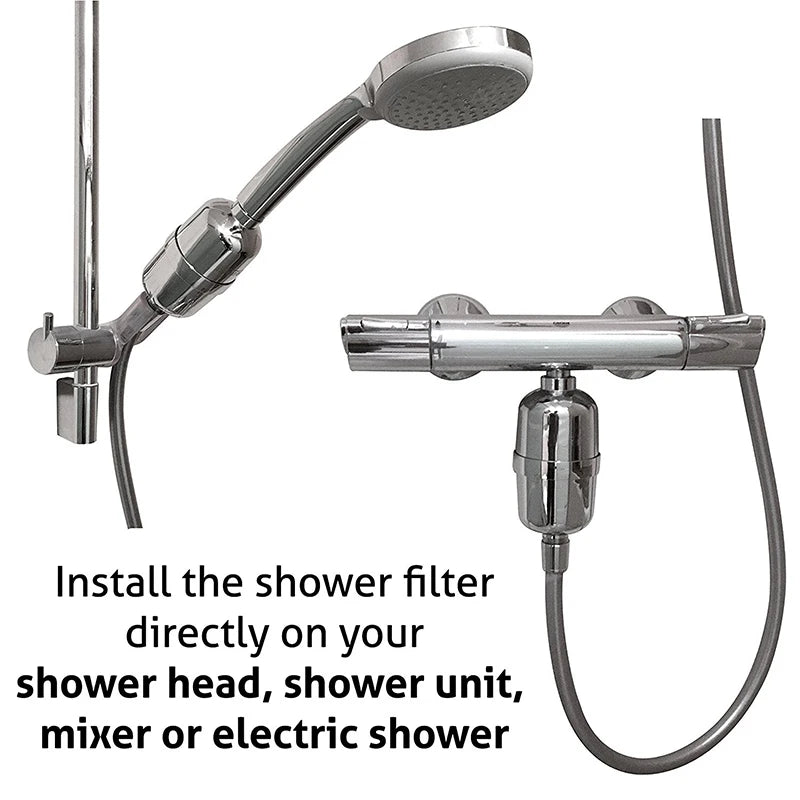 In-line bathroom Shower Filter bathing Level 8 filtering water purifier water treatment Health softener Chlorine Removal Home