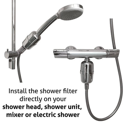 In-line bathroom Shower Filter bathing Level 8 filtering water purifier water treatment Health softener Chlorine Removal Home