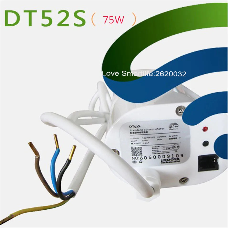 Dooya DT52S Electric Curtain Motor,Smart Home Motorized 75W 4 Wire Strong Motor,Work with Fibaro Controllers and Fibaro Network