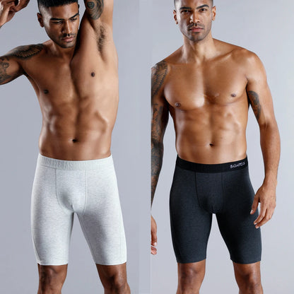 BONITOS Men Boxers Long Leg Man Underwear Soft Men Underpants Natural Cotton Sexy Boxer Shorts Top Brand Long Men's Panties