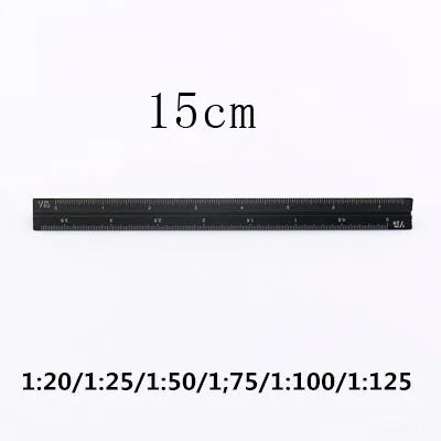 TUTU high quality colorful 15cm aluminum triangular scale ruler aluminum 1:20 - 1:600 alloy metal scale regua desenho H0003