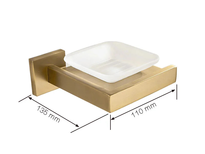Gold Brushed Bathroom Accessories Hardware Towel Bar Rail Toilet Paper Holder Towel Rack Hook Soap Dish Toilet Brush