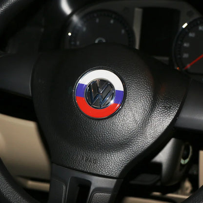 Ceyes Car Styling Steering Wheel Emblem Decorative Circle Ring Accessories Case For Volkswagen VW Golf 5 Polo Jetta Mk6 Covers