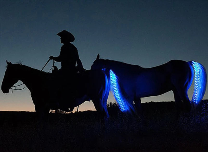 LED Horse Tail Trappings Night Riding Safe Equestrian Flashing Light Bar Harness Equipment Outdoor Sports Horse Tail Decor