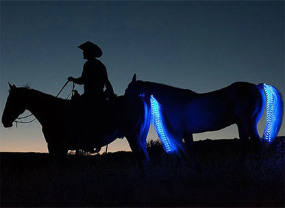 LED Horse Tail Trappings Night Riding Safe Equestrian Flashing Light Bar Harness Equipment Outdoor Sports Horse Tail Decor