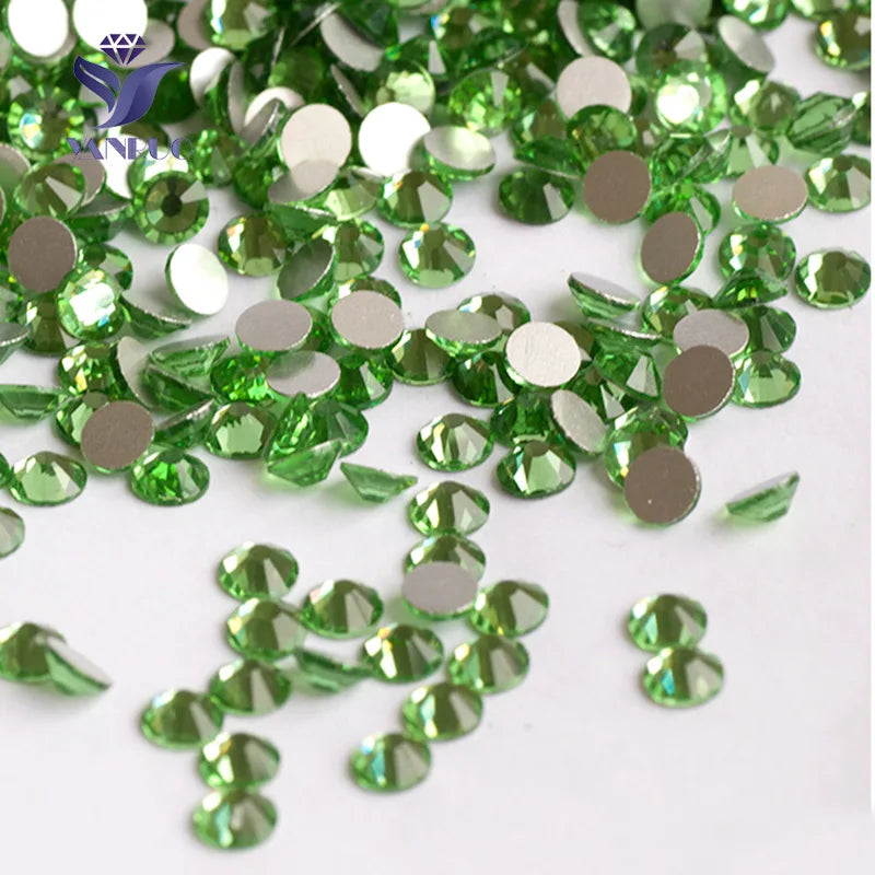YANRUO 2058NoHF All Color SS16-SS30 Non Hot Fix Sewing Rhinestones Glass Crystal 3D Nail Art Rhinestones For Dress Clothes