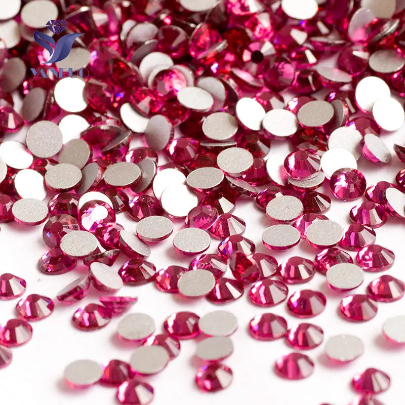 YANRUO 2058NoHF All Color SS16-SS30 Non Hot Fix Sewing Rhinestones Glass Crystal 3D Nail Art Rhinestones For Dress Clothes