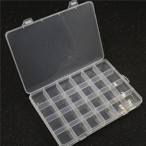 Yidensy 1pcs Square Transparent Plastic Storage Box Case 10/24 Slot Adjustable for Pills Jewelry Beads Earring Case Organizer