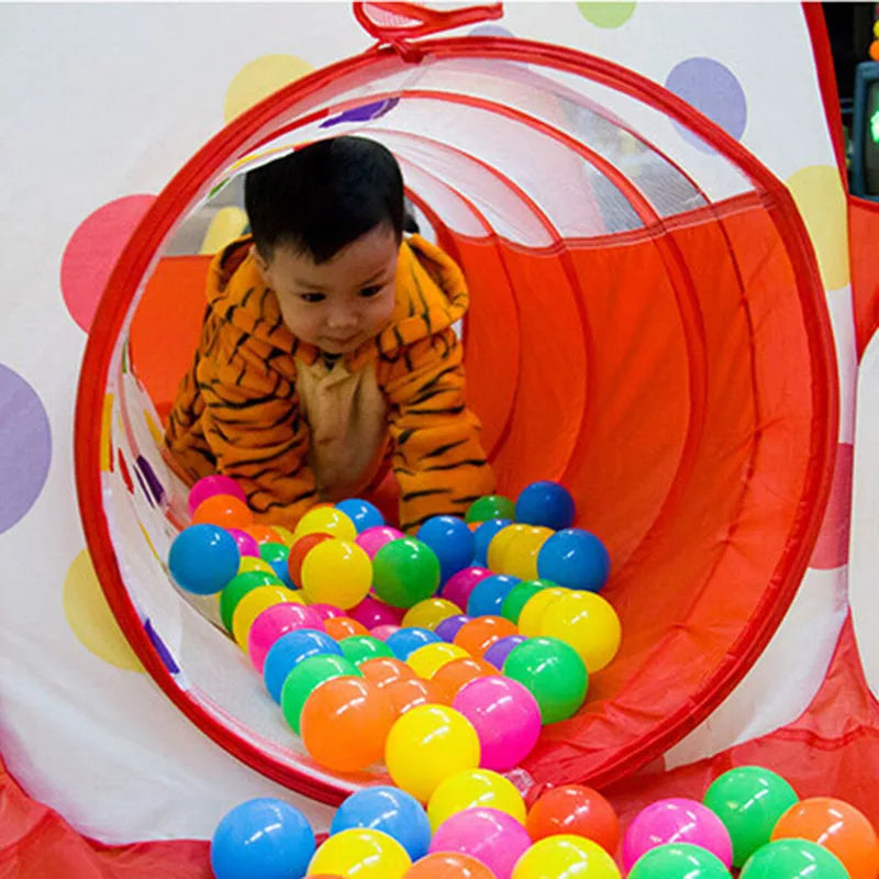 IMBABY 3 In 1 Children Balls Pool Toys Tent Crawling Tunnel Foldable Baby Ballon Playpen Kids Tent Ball Pit Baby Playground