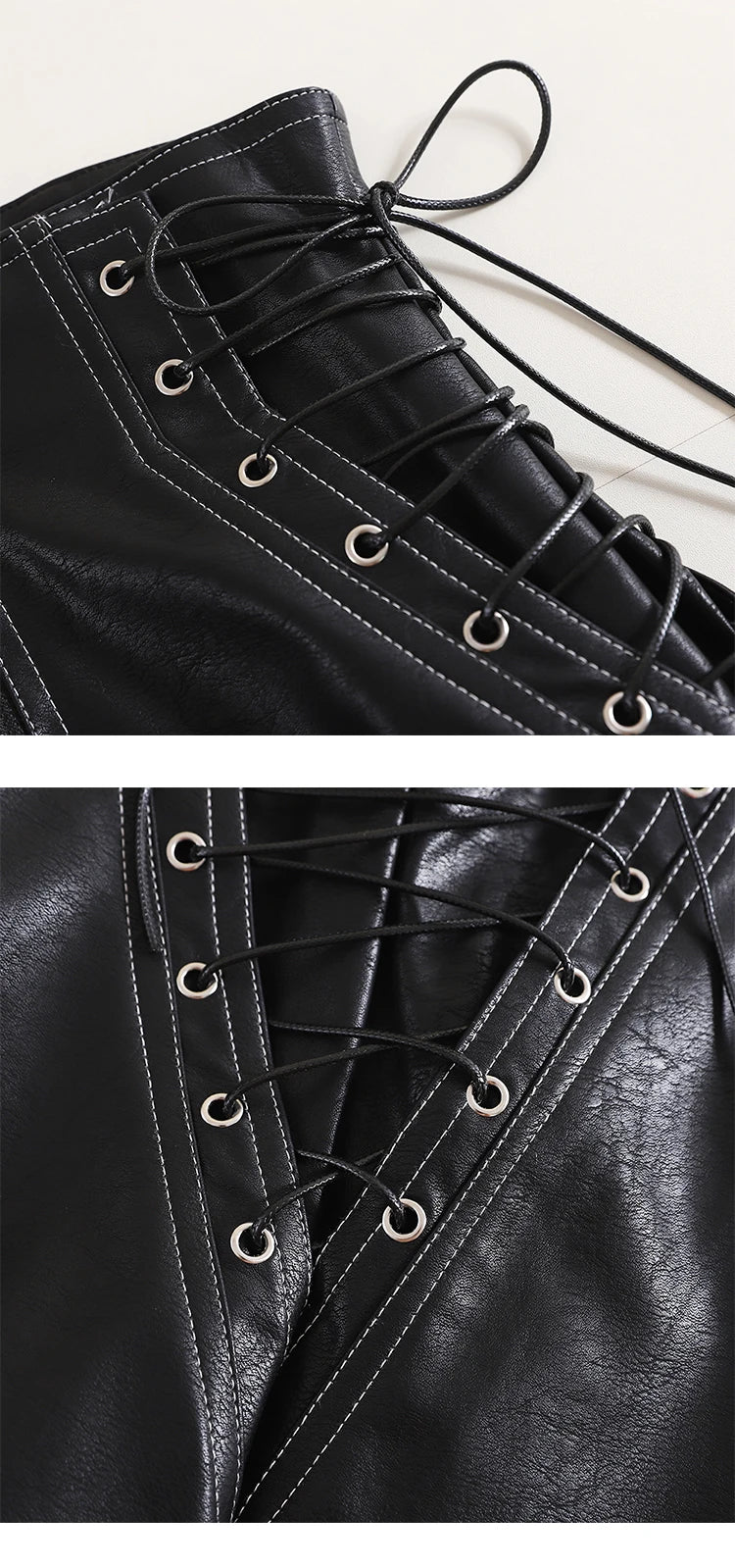 Autumn Women PU Shorts Tie High Waist Shorts Female Casual Black Shorts Ladies All Match Wide leg Shorts Short Pants