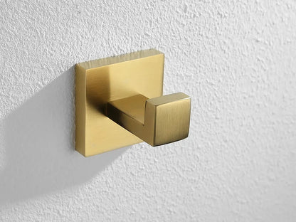 Gold Brushed Bathroom Accessories Hardware Towel Bar Rail Toilet Paper Holder Towel Rack Hook Soap Dish Toilet Brush