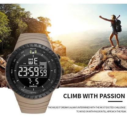SMAEL Brand Men Electronics Watch Outdoor Sports Waterproof Big Dial Digital LED Alarm Digital-watch 1237 Sport Watch