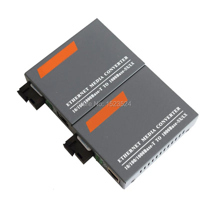 1 Pair HTB-GS-03 A/B Gigabit Fiber Optical Media Converter 1000Mbps Single Mode Single Fiber SC Port 20KM External Power Supply